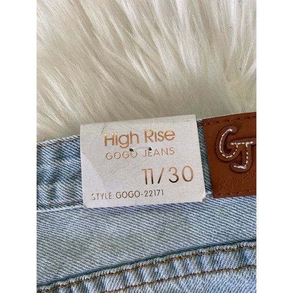 Gogo Jeans High Rise Distressed Destroyed Frayed Hem Shorts Sz 11/30‎ New w Tags - Picture 7 of 12